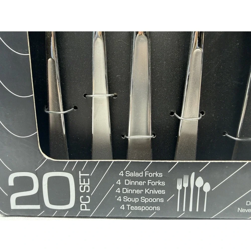 Rare Alessi 18/0  Stainless Modern Glossy Flatware‎ 20pc Set